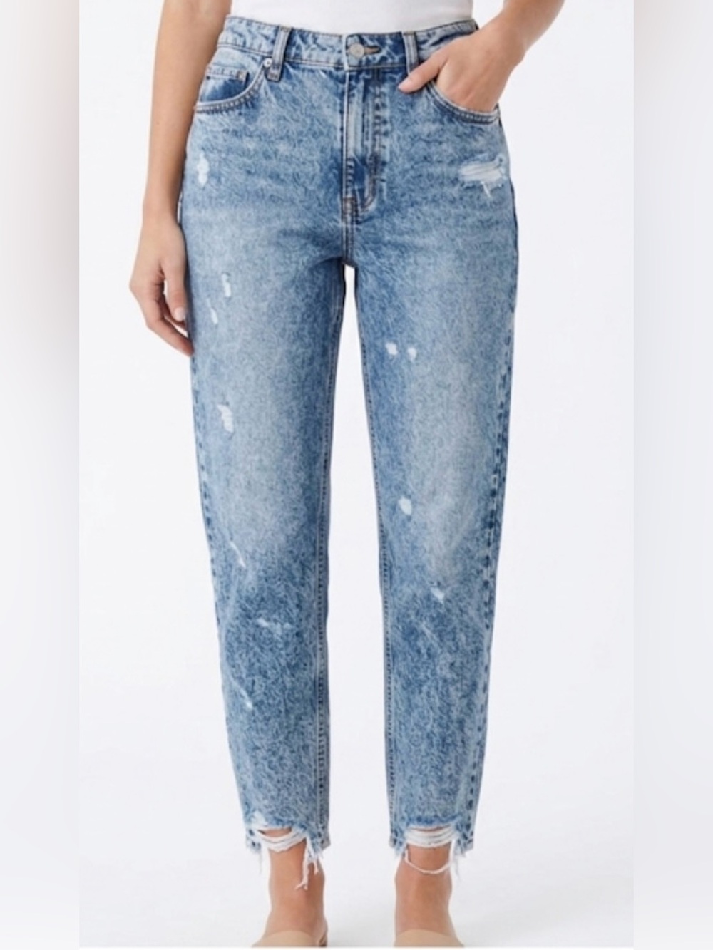 Kancan Jeans Womens 7/27 Blue Acid Wash Denim Harvey Ultra High Rise Mom